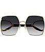 Color:Black/Gold - Image 2 - Women's Diapason 61mm Square Sunglasses