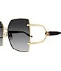 Color:Black/Gold - Image 3 - Women's Diapason 61mm Square Sunglasses