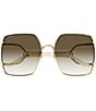 Color:Ivory/Gold - Image 2 - Women's Diapason 61mm Square Sunglasses