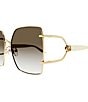 Color:Ivory/Gold - Image 3 - Women's Diapason 61mm Square Sunglasses