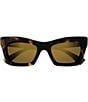 Color:Shiny Medium Brown Havana - Image 2 - Women's Fashion Show 50mm Havana Cat Eye Sunglasses