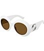 Color:White - Image 1 - Women's Fashion Show 54mm Round Sunglasses