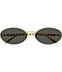 Gucci Women's Fashion Show 62mm Oval Pearl Detail Statement Sunglasses, Color:Shiny Yellow Gold - Image 2