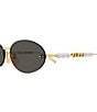 Gucci Women's Fashion Show 62mm Oval Pearl Detail Statement Sunglasses, Color:Shiny Yellow Gold - Image 3