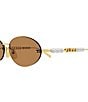 Gucci Women's Fashion Show 62mm Oval Pearl Detail Statement Sunglasses, Color:Shiny Endura Gold - Image 3