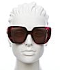 Color:Spotted Havana Black/Fuchsia - Image 2 - Women's Generation 54mm Havana Square Sunglasses