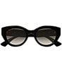 Gucci Women's GG Bag 52mm Round Sunglasses, Color:Shiny Black/Grey - Image 2