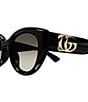 Gucci Women's GG Bag 52mm Round Sunglasses, Color:Shiny Black/Grey - Image 3