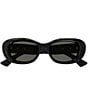 Gucci Women's GG Bag 53mm Oval Sunglasses, Color:Shiny Black - Image 2
