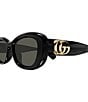 Gucci Women's GG Bag 53mm Oval Sunglasses, Color:Shiny Black - Image 3