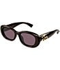 Gucci Women's GG Bag 53mm Oval Sunglasses, Color:Shiny Brown - Image 1