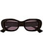 Gucci Women's GG Bag 53mm Oval Sunglasses, Color:Shiny Brown - Image 2