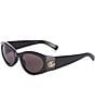 Color:Black - Image 1 - Women's GG Corner 53mm Cat Eye Sunglasses