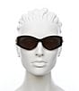 Color:Black - Image 2 - Women's GG Corner 53mm Cat Eye Sunglasses