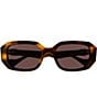 Color:Havana - Image 2 - Women's GG Generation Light 54mm Havana Rectangle Sunglasses