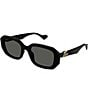 Color:Black - Image 1 - Women's GG Generation Light 54mm Rectangle Sunglasses