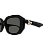 Color:Black - Image 3 - Women's GG Generation Light 54mm Rectangle Sunglasses