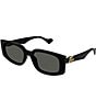 Color:Black - Image 1 - Women's GG Generation Light 55mm Rectangle Sunglasses