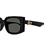 Color:Black - Image 3 - Women's GG Generation Light 55mm Rectangle Sunglasses