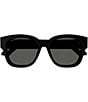 Color:Shiny Black - Image 2 - Women's GG Logo 54mm Square Sunglasses