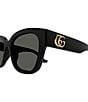 Color:Shiny Black - Image 3 - Women's GG Logo 54mm Square Sunglasses