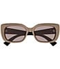 Gucci Women's GG Muse 55mm Bilayer Rectangle Sunglasses, Color:Shiny Bilayer Pearled Brown Black/Brown - Image 2
