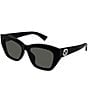 Gucci Women's GG Muse 55mm Cat Eye Sunglasses, Color:Shiny Black - Image 1