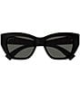 Gucci Women's GG Muse 55mm Cat Eye Sunglasses, Color:Shiny Black - Image 2
