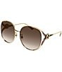 Gucci Women's Gg0225S 63mm Round Sunglasses - Image 1