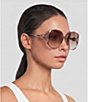 Gucci Women's Gg0225S 63mm Round Sunglasses - Image 5