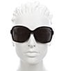 Color:Black - Image 2 - Women's Gg0765SA 57mm Rectangle Sunglasses