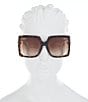 Color:Havana - Image 2 - Women's Gg0876sa Rectangular 59mm Sunglasses