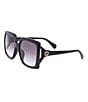 Color:Black - Image 1 - Women's Gg0876sa Rectangular 59mm Sunglasses