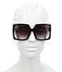 Color:Black - Image 2 - Women's Gg0876sa Rectangular 59mm Sunglasses