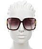 Color:Shiny Havana - Image 2 - Women's Gg1066s 59mm Butterfly Sunglasses