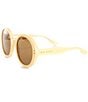 Color:Shiny Solid Butter Yellow - Image 1 - Women's Gg1081s 54mm Oval Sunglasses