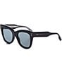 Color:Shiny Solid Black - Image 1 - Women's Gg1082s 52mm Cat Eye Sunglasses