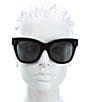 Color:Shiny Solid Black - Image 2 - Women's Gg1082s 52mm Cat Eye Sunglasses