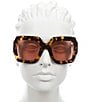 Color:Shiny Green Havana - Image 2 - Women's Gg1111s 53mm Havana Tortoise Rectangle Sunglasses