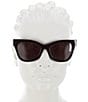Color:Shiny Solid Black - Image 2 - Women's Gg1133s 52mm Cat Eye Sunglasses