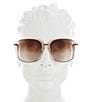Color:Gold - Image 2 - Women's Gg1146sk 58mm Rectangle Sunglasses