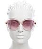 Color:Pastel Pink - Image 2 - Women's Gg1178S 56mm Butterfly Sunglasses