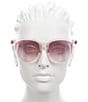 Color:Pastel Pink - Image 2 - Women's Gg1180SK 56mm Round Sunglasses