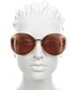 Color:Gold/Brown - Image 2 - Women's Gg1206SA 63mm Round Sunglasses
