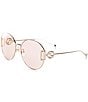 Color:Gold/Pink - Image 1 - Women's Gg1206SA 63mm Round Sunglasses
