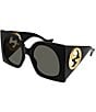 Color:Black - Image 1 - Women's GG1254S 55mm Oversize Black Butterfly Sunglasses