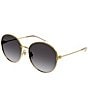 Color:Gold - Image 1 - Women's GG1281SK 60mm Round Sunglasses