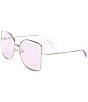 Color:Gold/Pink - Image 1 - Women's GG1282SA 62mm Square Sunglasses