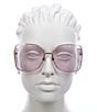 Color:Gold/Pink - Image 2 - Women's GG1282SA 62mm Square Sunglasses