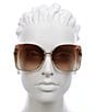 Color:Gold/Brown - Image 2 - Women's GG1282SA 62mm Square Sunglasses